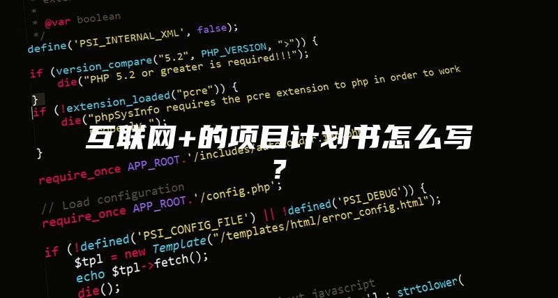 互联网+的项目计划书怎么写?