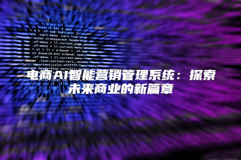 电商AI智能营销管理系统：探索未来商业的新篇章