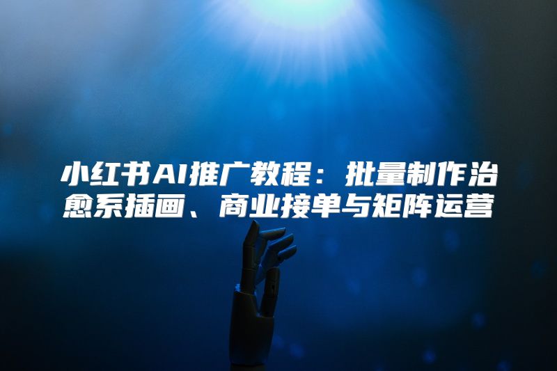 小红书AI推广教程：批量制作治愈系插画、商业接单与矩阵运营