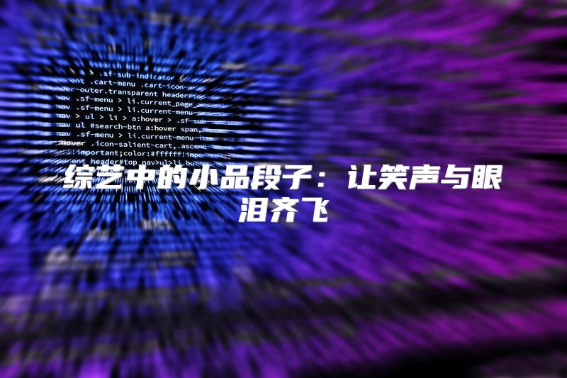 综艺中的小品段子：让笑声与眼泪齐飞