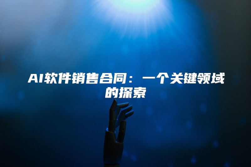 AI软件销售合同：一个关键领域的探索
