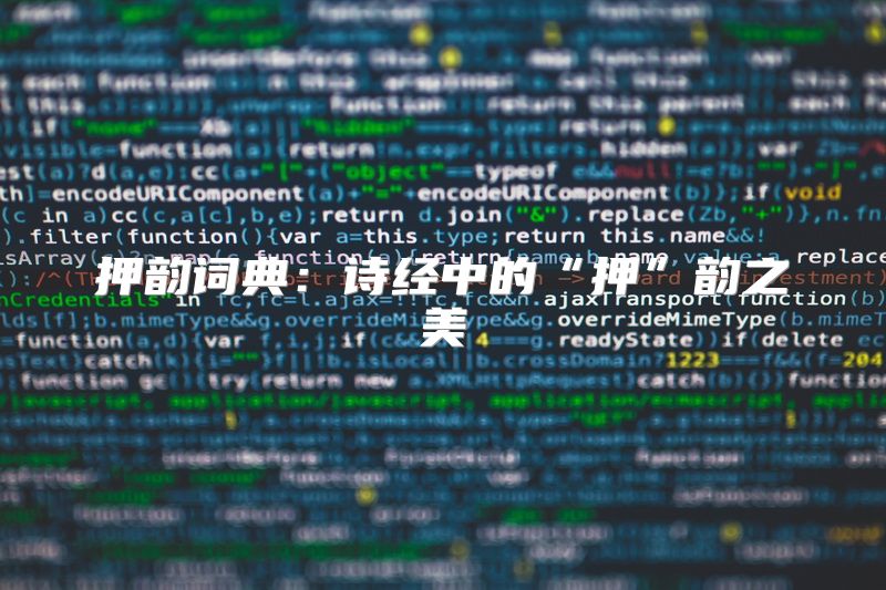 押韵词典：诗经中的“押”韵之美