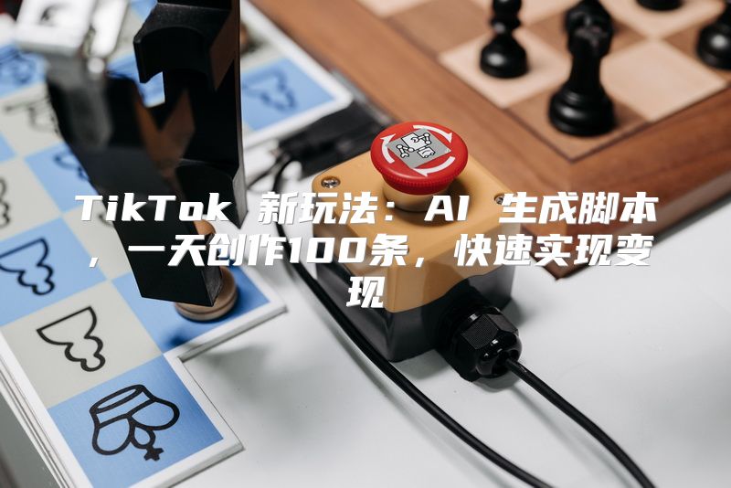 TikTok 新玩法：AI 生成脚本，一天创作100条，快速实现变现
