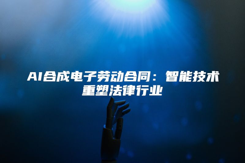 AI合成电子劳动合同：智能技术重塑法律行业