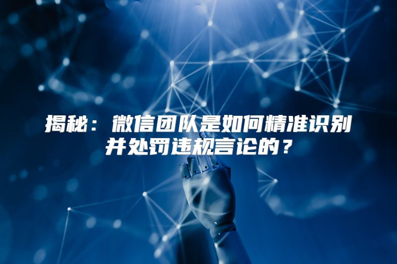 揭秘：微信团队是如何精准识别并处罚违规言论的？
