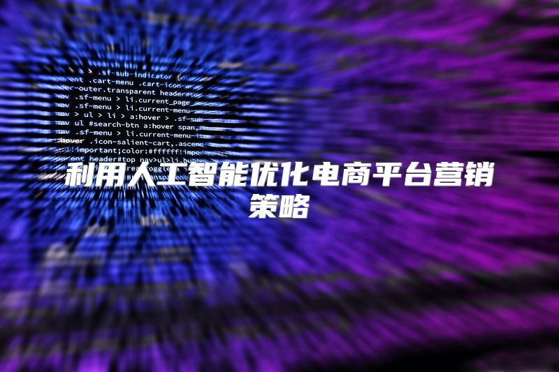 利用人工智能优化电商平台营销策略