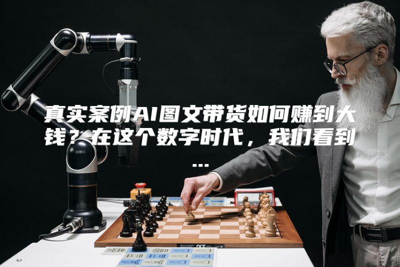 真实案例AI图文带货如何赚到大钱？在这个数字时代，我们看到...