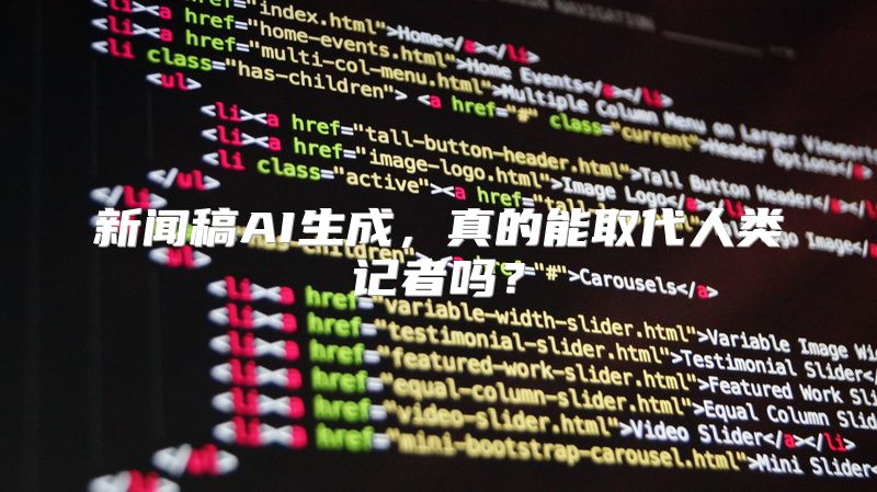 新闻稿AI生成，真的能取代人类记者吗？