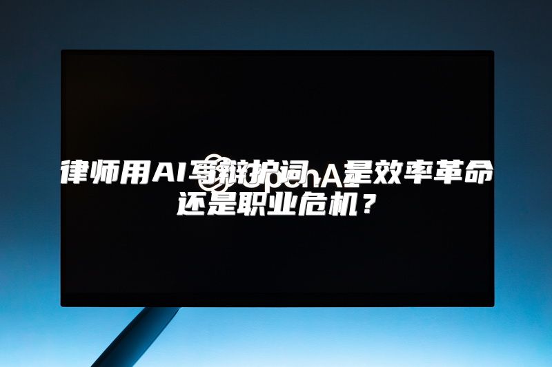 律师用AI写辩护词，是效率革命还是职业危机？