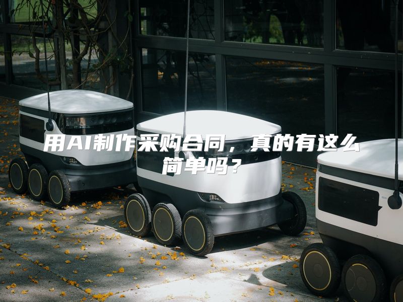 用AI制作采购合同，真的有这么简单吗？