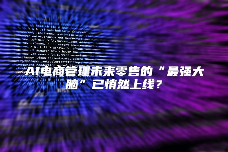 AI电商管理未来零售的“最强大脑”已悄然上线？