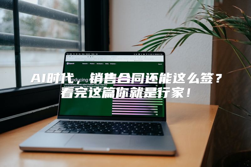 AI时代，销售合同还能这么签？看完这篇你就是行家！