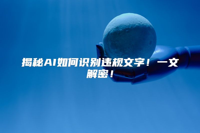 揭秘AI如何识别违规文字！一文解密！