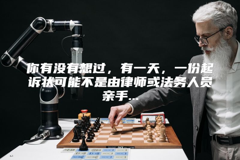 你有没有想过，有一天，一份起诉状可能不是由律师或法务人员亲手...
