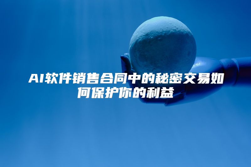 AI软件销售合同中的秘密交易如何保护你的利益