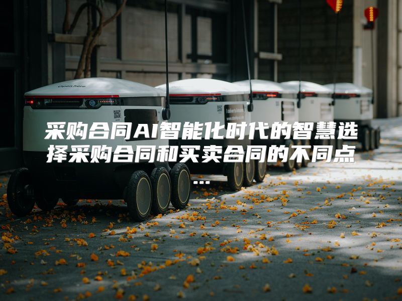 采购合同AI智能化时代的智慧选择采购合同和买卖合同的不同点...