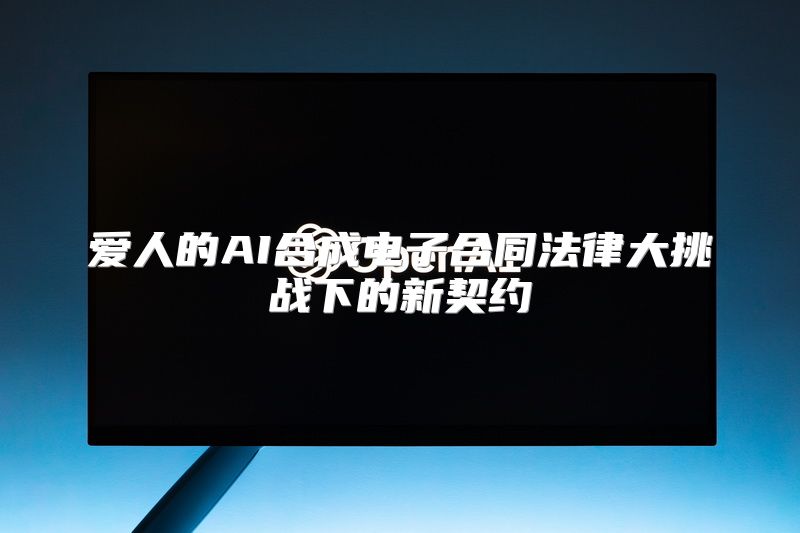 爱人的AI合成电子合同法律大挑战下的新契约