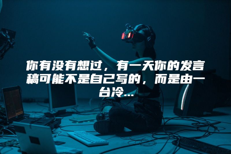 你有没有想过，有一天你的发言稿可能不是自己写的，而是由一台冷...