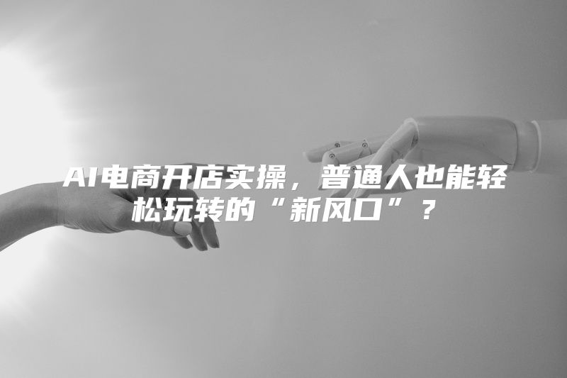 AI电商开店实操，普通人也能轻松玩转的“新风口”？