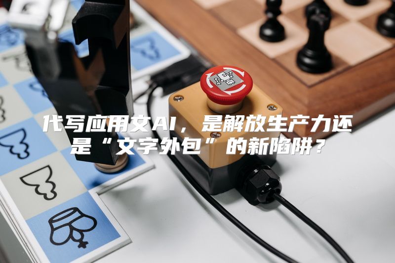 代写应用文AI，是解放生产力还是“文字外包”的新陷阱？