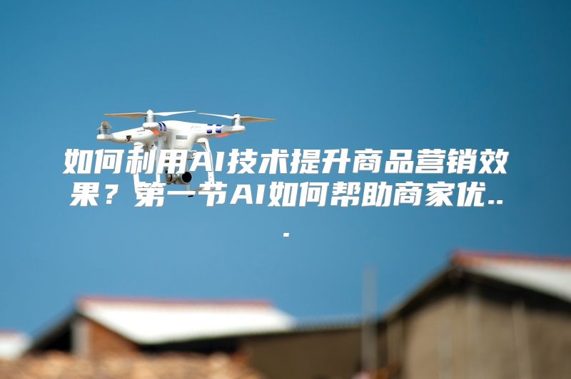 如何利用AI技术提升商品营销效果？第一节AI如何帮助商家优...