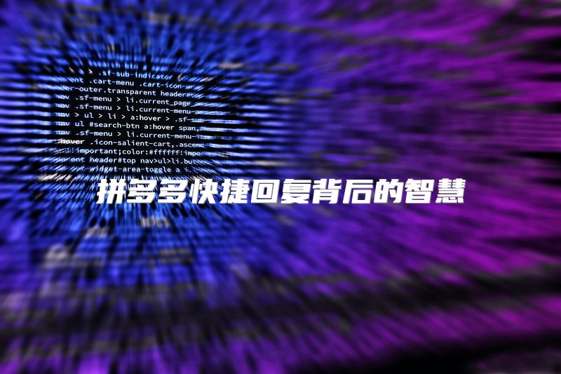 拼多多快捷回复背后的智慧