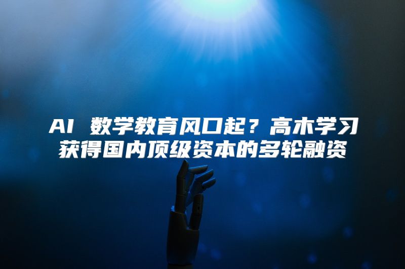 AI 数学教育风口起？高木学习获得国内顶级资本的多轮融资