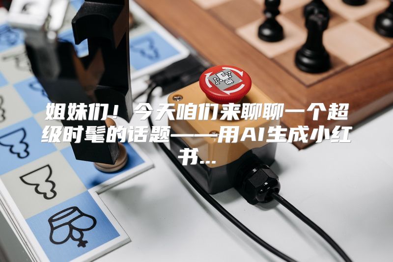 姐妹们！今天咱们来聊聊一个超级时髦的话题——用AI生成小红书...
