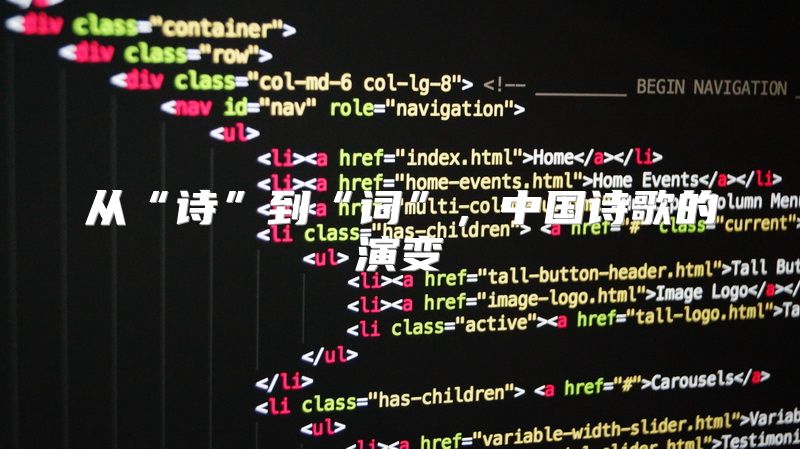 从“诗”到“词”，中国诗歌的演变