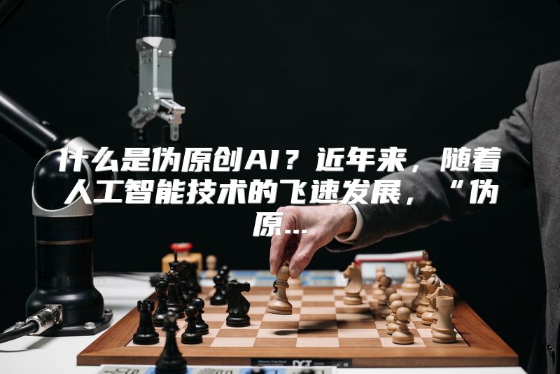 什么是伪原创AI？近年来，随着人工智能技术的飞速发展，“伪原...
