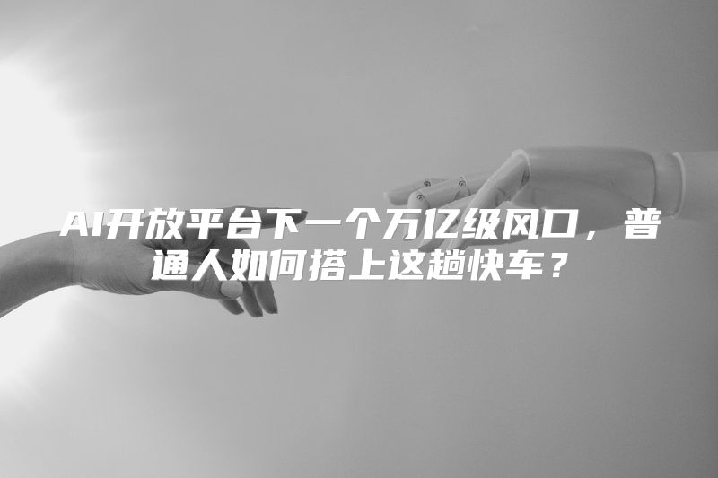 AI开放平台下一个万亿级风口，普通人如何搭上这趟快车？
