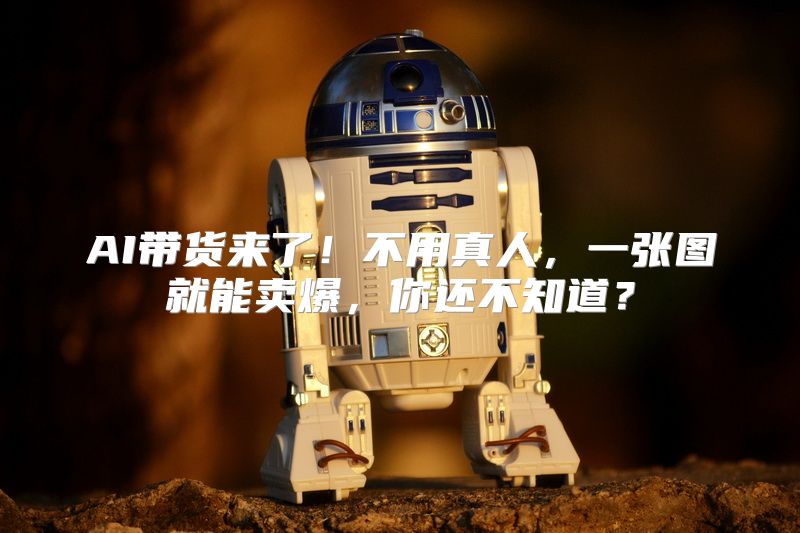 AI带货来了！不用真人，一张图就能卖爆，你还不知道？