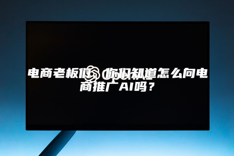 电商老板们，你们知道怎么向电商推广AI吗？