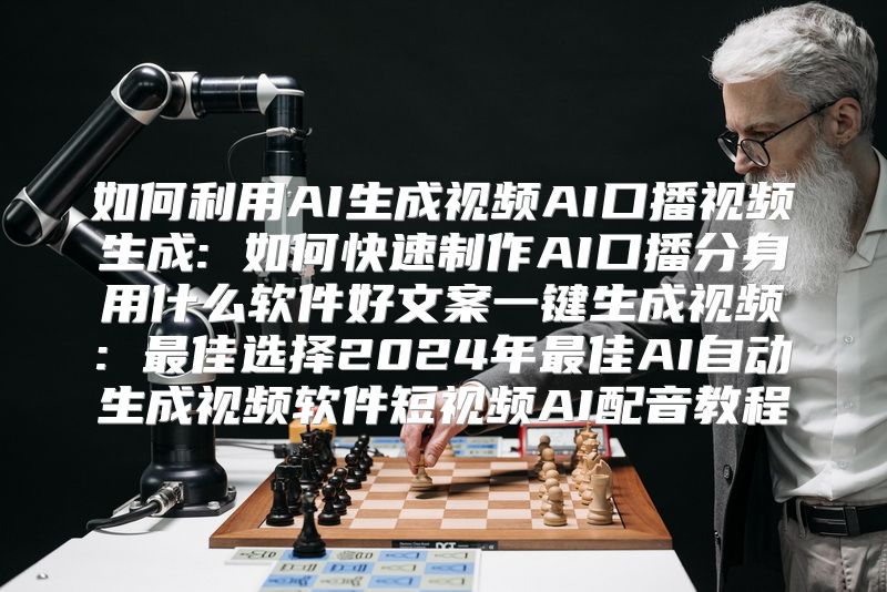 如何利用AI生成视频AI口播视频生成: 如何快速制作AI口播分身用什么软件好文案一键生成视频: 最佳选择2024年最佳AI自动生成视频软件短视频AI配音教程