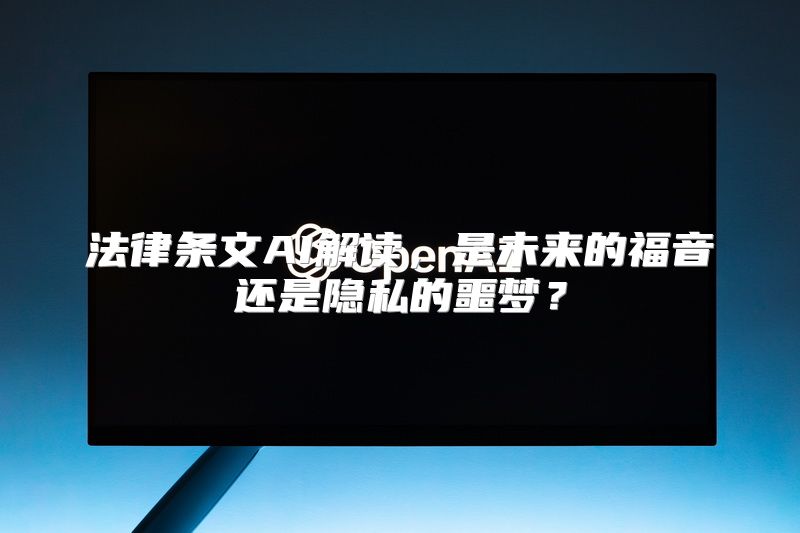 法律条文AI解读，是未来的福音还是隐私的噩梦？