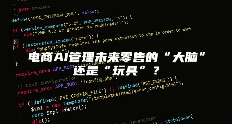 电商AI管理未来零售的“大脑”还是“玩具”？