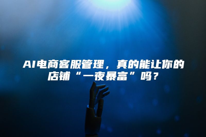 AI电商客服管理，真的能让你的店铺“一夜暴富”吗？