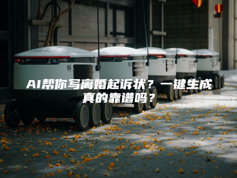 AI帮你写离婚起诉状？一键生成真的靠谱吗？