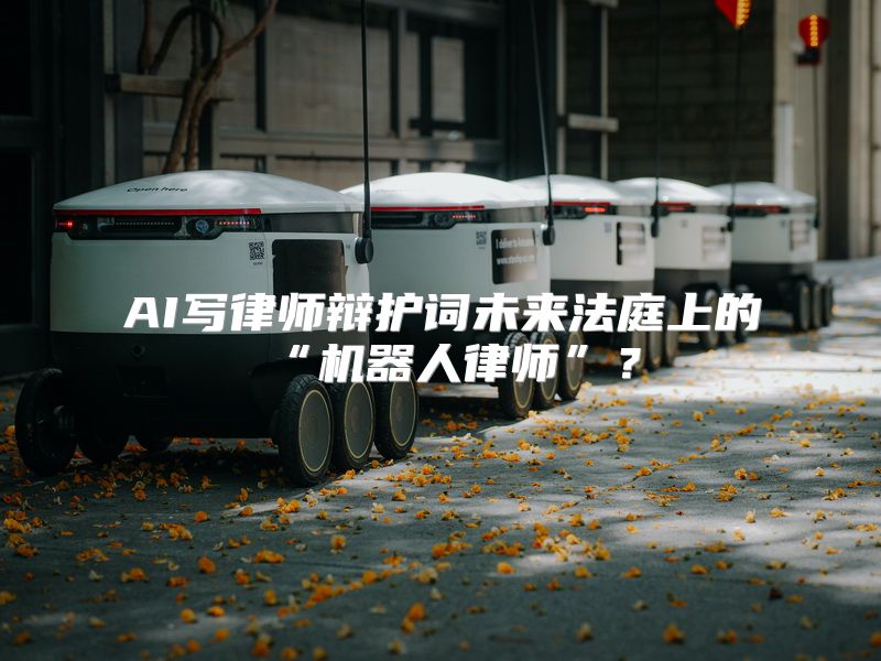 AI写律师辩护词未来法庭上的“机器人律师”？