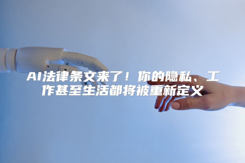 AI法律条文来了！你的隐私、工作甚至生活都将被重新定义