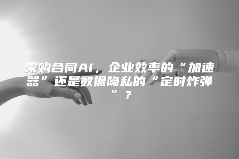 采购合同AI，企业效率的“加速器”还是数据隐私的“定时炸弹”？