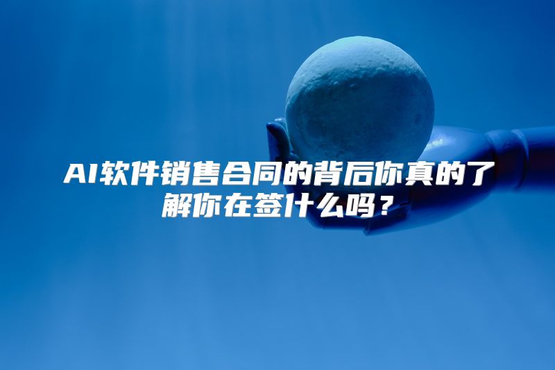 AI软件销售合同的背后你真的了解你在签什么吗？