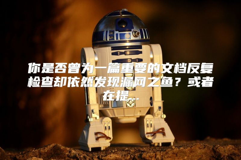 你是否曾为一篇重要的文档反复检查却依然发现漏网之鱼？或者在提...