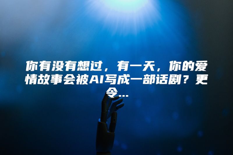 你有没有想过，有一天，你的爱情故事会被AI写成一部话剧？更令...